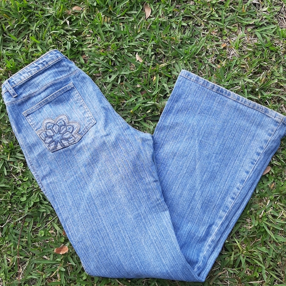 VTG 90s Y2K 00s Denim Flare Snap Jean's Wide Leg - Picture 8 of 8
